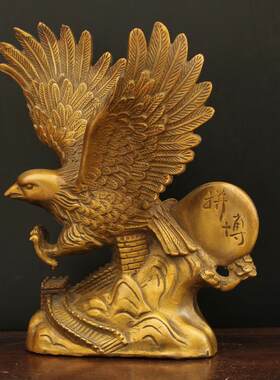 纯铜拼搏鹰摆件长城雄鹰大展宏图铜鹰家居办公室工艺品装饰品摆设