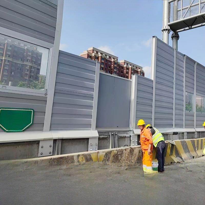 高速公路高架桥声屏障工厂空调外机隔音屏机器冷却塔小区隔音墙
