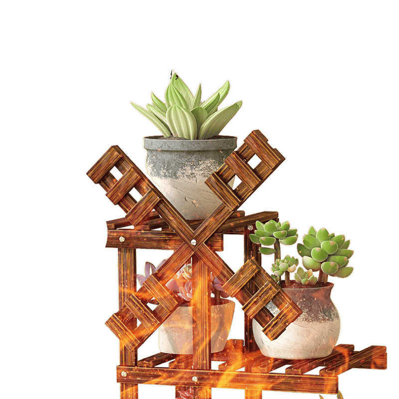 花架子客厅多层阳台置物架落地花盆架多肉简约室内家用实木大花架