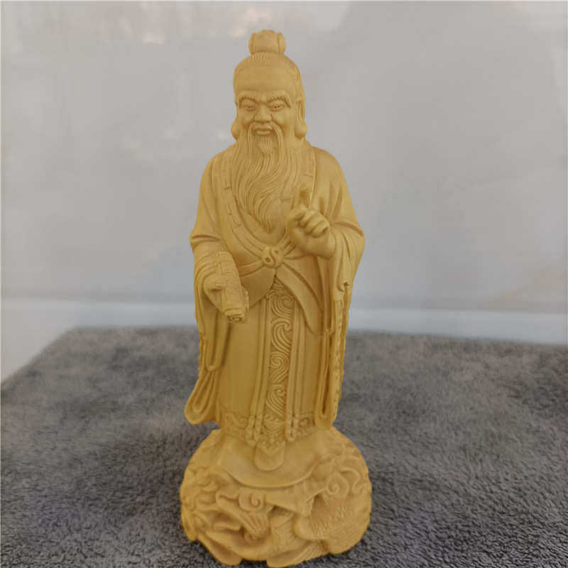 手工艺人物一指礼品天老子摆设实木传道问居家复古雕刻黄杨木摆件