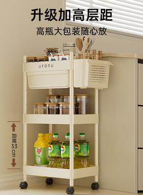 置物地架小D2082推车家用厨房果蔬篮可移动收功纳架多能夹缝落置