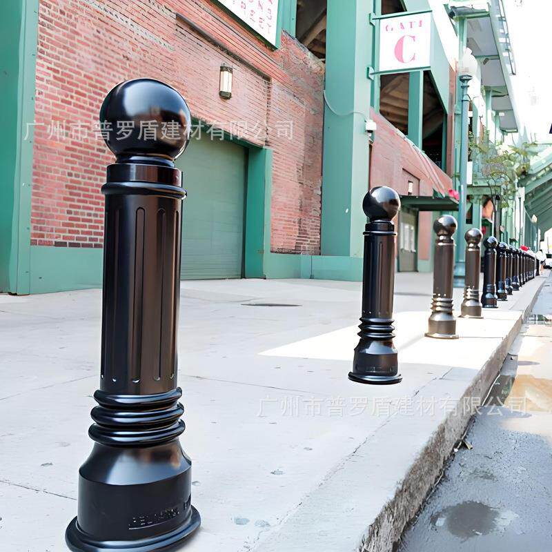 广州铸铁立柱 市政止车柱 道路防撞柱 河道铁链防护栏 广场警示柱