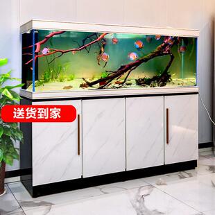 鱼缸客厅中大型2025新款 下过滤超白玻璃免换水族箱屏风 家用一体式