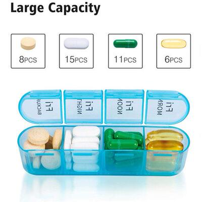 Pill Organizer 4 Times a Day Weekly Medicine Pill Organizer