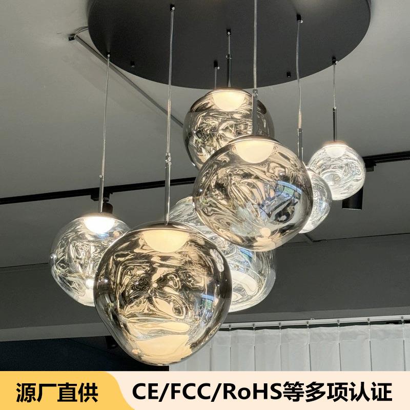 设计师熔岩吊灯大别墅loft复式挑空楼梯间长吊灯客厅吧台简约餐厅