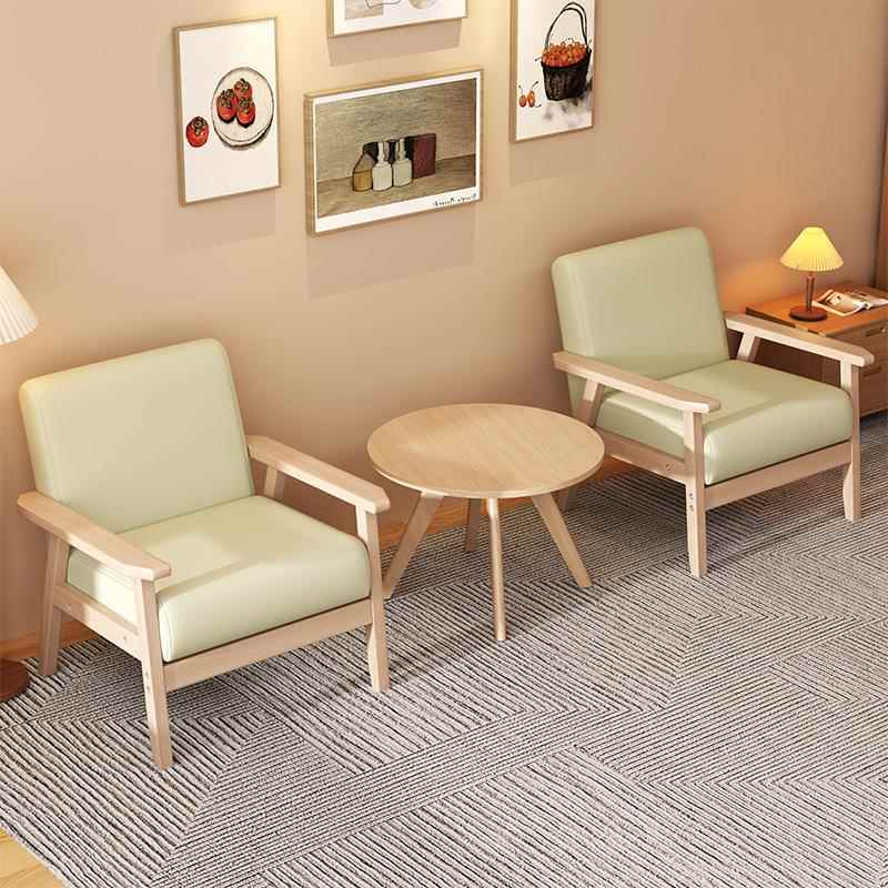 实木单人位沙发椅阳台卧室懒人靠背客厅扶手椅子矮小户型尺寸舒适