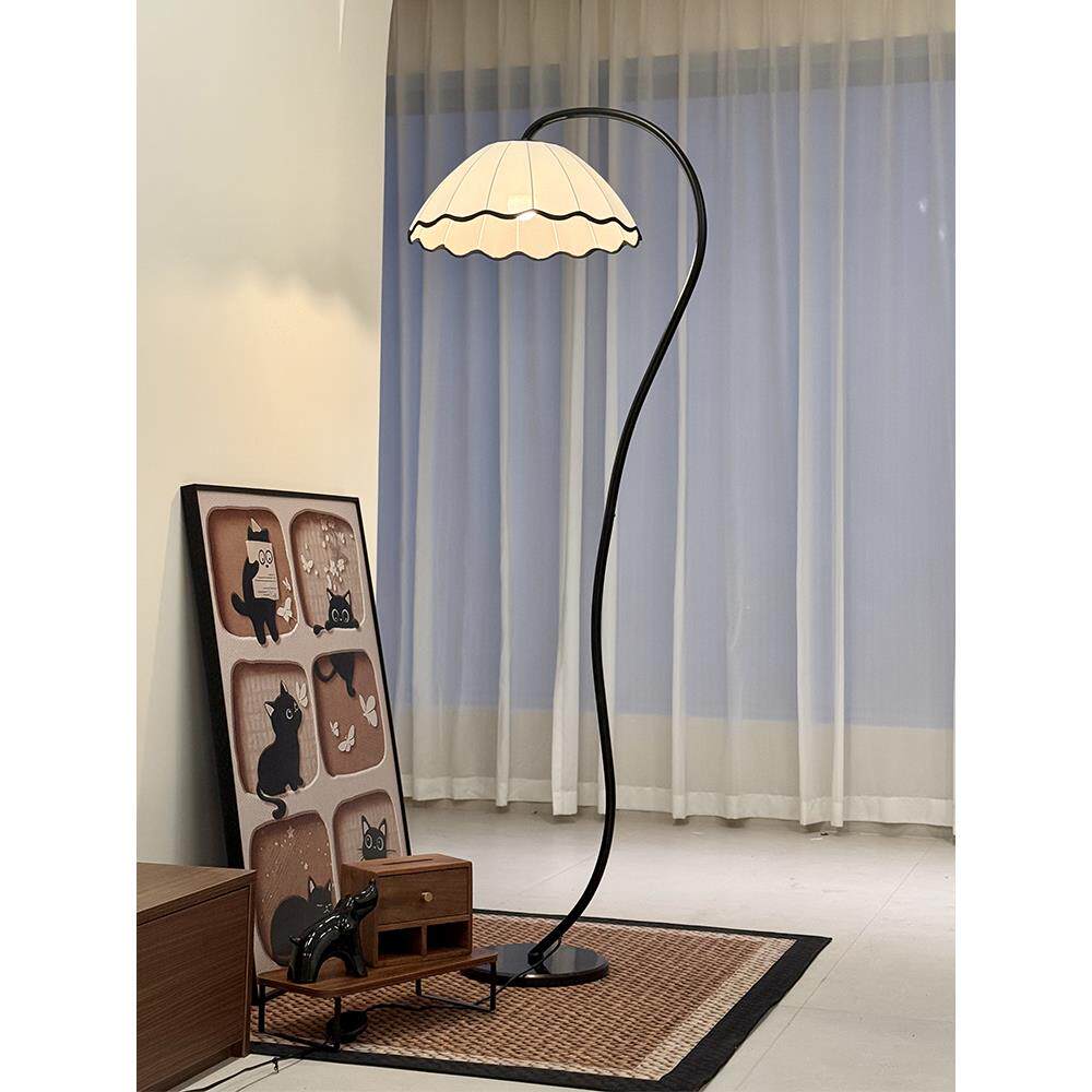 中古风钓鱼灯落地灯客厅卧室沙发旁边网红新款覆古立式台灯高级感