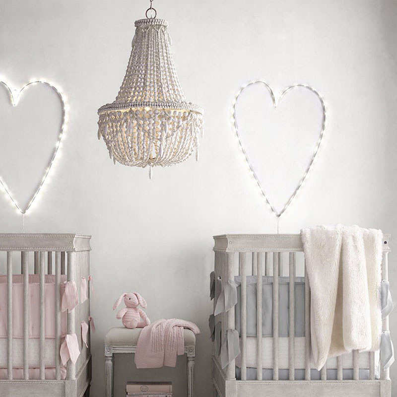 RH创意美式乡村法式田园木珠吊灯客厅餐厅卧室楼梯间衣帽间灯具