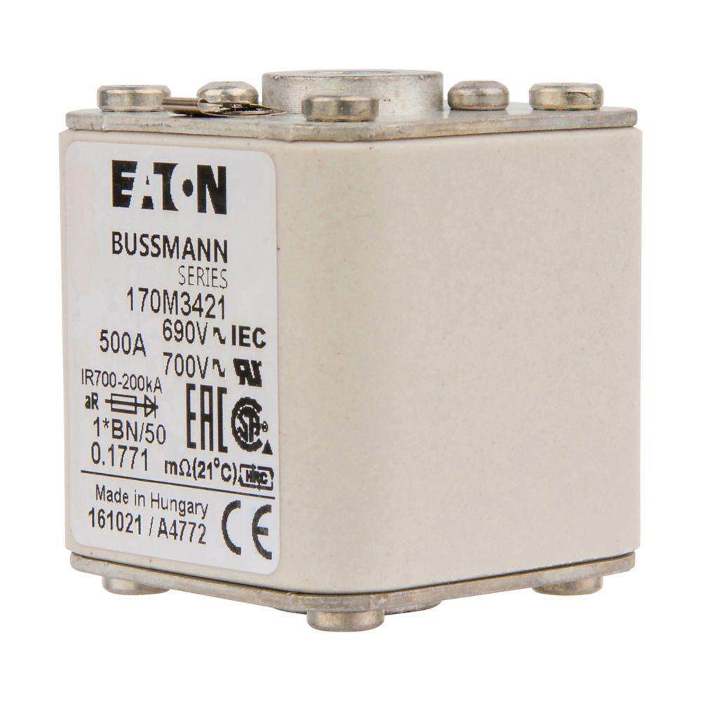 170M3421伊顿巴斯曼熔断器690VAC500A200KA分断力全范围GR熔断器
