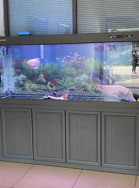 闽江无障碍豪华鱼缸客厅大中型超白生态玻璃桌面智能家居底滤海陆