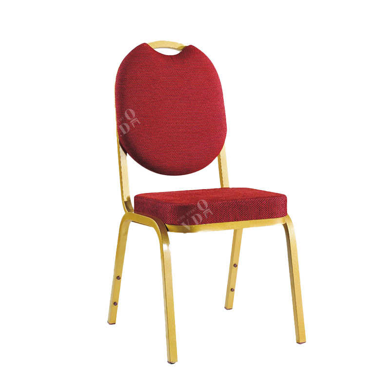 活动会议商用铁艺红色靠背椅酒店椅宴会厅椅子饭店专用宴会椅批发