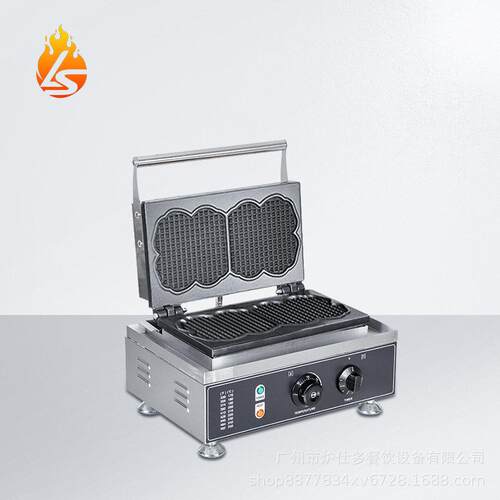 出口商用花型华夫饼机心形松饼双面加热烤饼电热两格大花型华夫炉