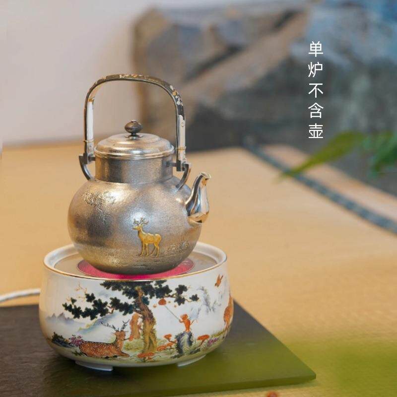 莺歌烧新品电陶炉福禄封侯静音煮茶炉不挑壶泡茶无线遥控烧水炉