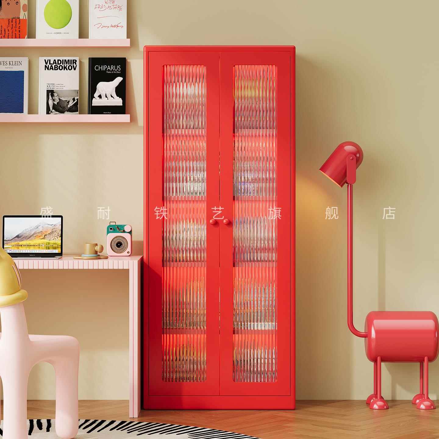 书本收纳架家用儿童手办柜谷子痛柜二次元客厅铁皮储物柜收纳柜子