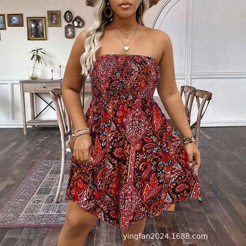 Plus Size Women's Summer Beach Vacation Short Dress