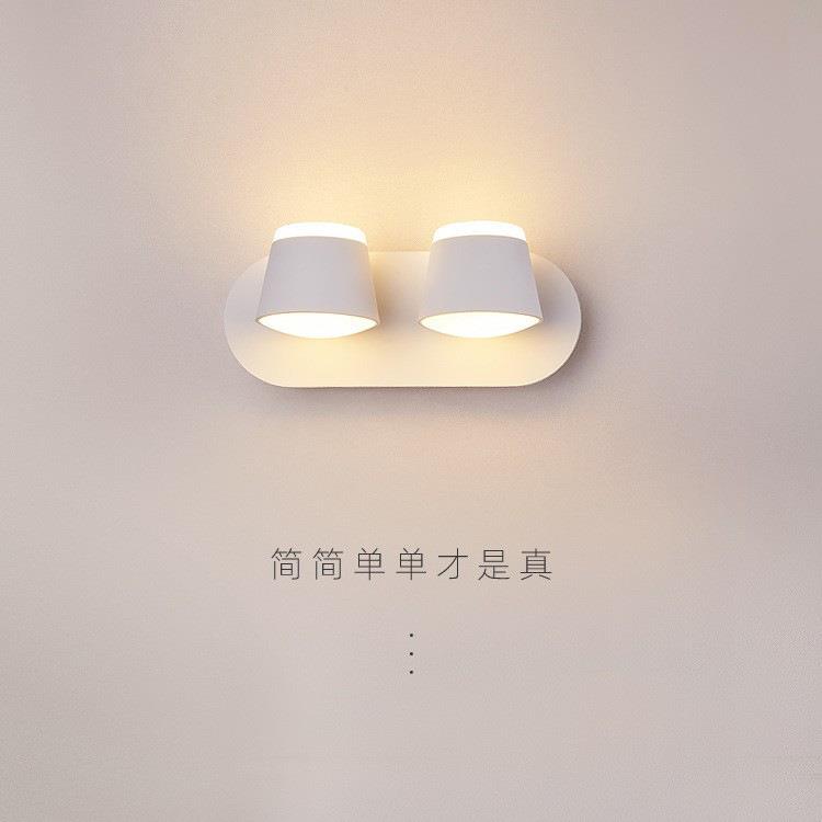 壁灯卧室床头灯现代简约客厅墙壁灯创意现代简约北欧极简双头壁灯