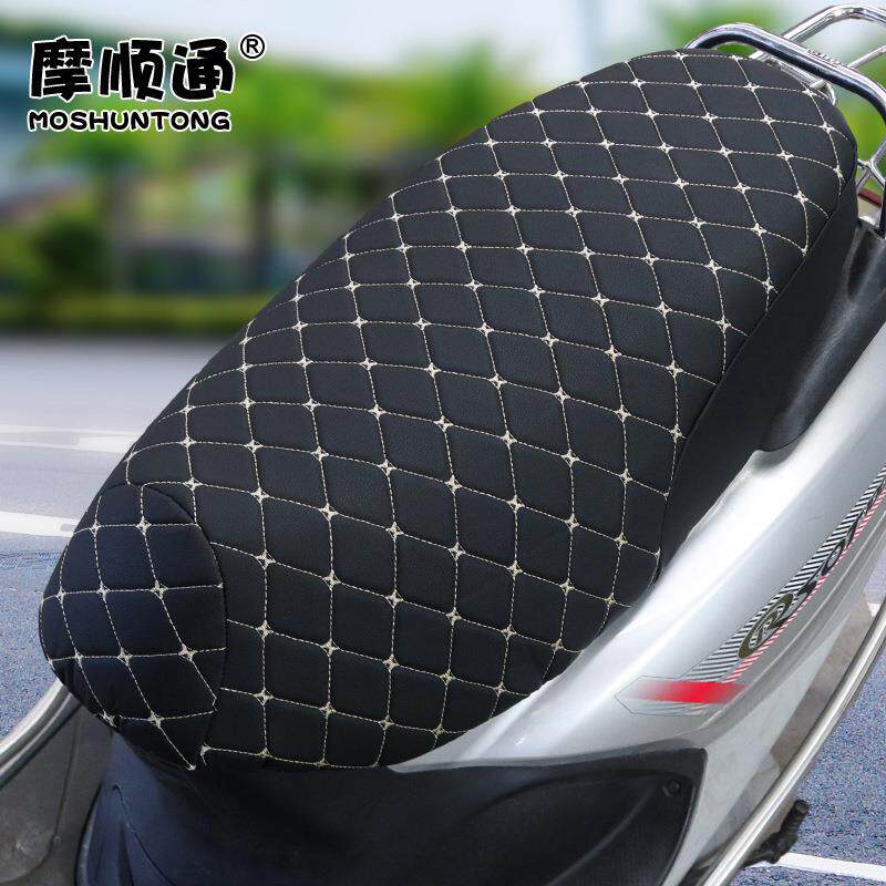 电动车皮革绣花复合海绵坐垫套摩托车加厚保暖海绵冬季座垫
