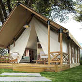 定制游牧奢营地民屋顶野小屋景区奢帐篷宿轻坡酒店露营帐篷木屋