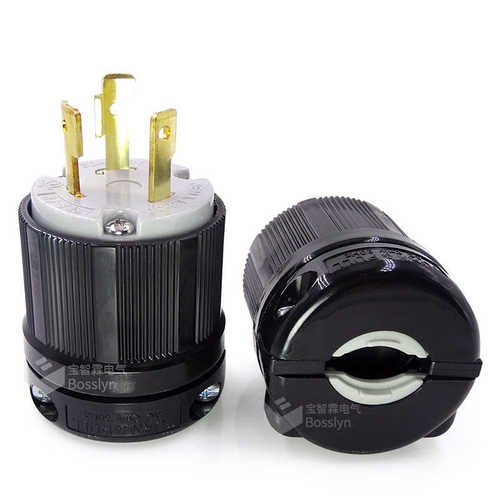 厂家供货美式机箱电源组装插头 NEMA工业插头L6-30p