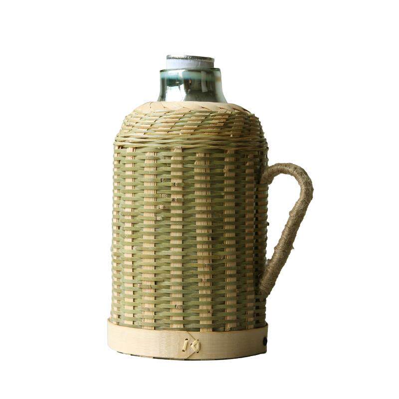 热水瓶热家F87MHJH7用手工竹编传统木塞水壶茶内室办公室温瓶玻保