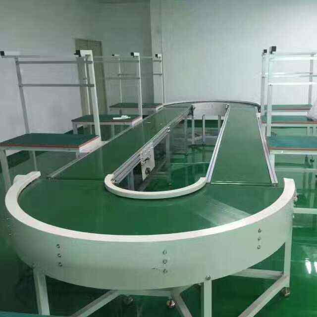 环形输送转弯机实180度90度PVC皮带流水线不锈钢食品分拣传送带