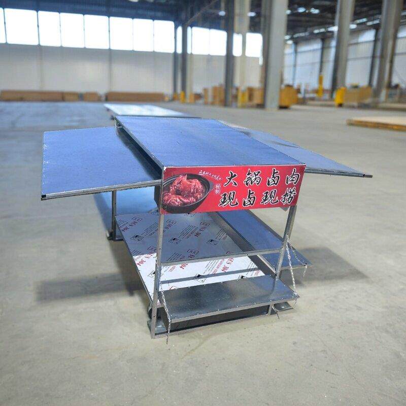 三轮车不锈钢台面摆摊架子多层多功能街边早餐改装小吃架子雨棚