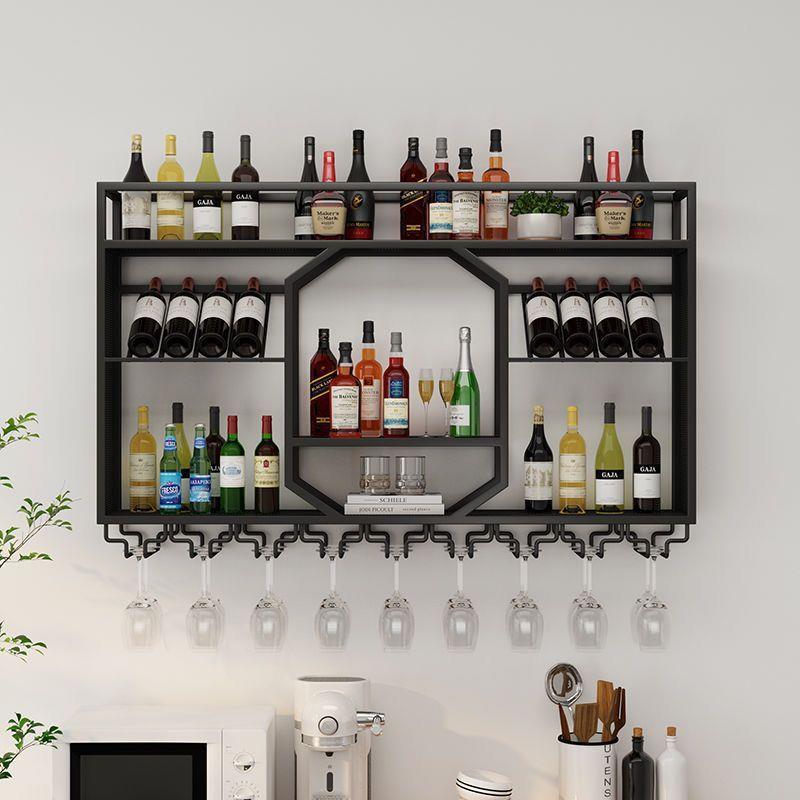 墙上墙酒酒吧吧台酒柜壁式家用铁艺餐厅红酒展挂示架悬RQF挂置物