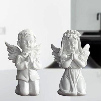 Artistic Resins Angelic Praying Boy Girl Miniature