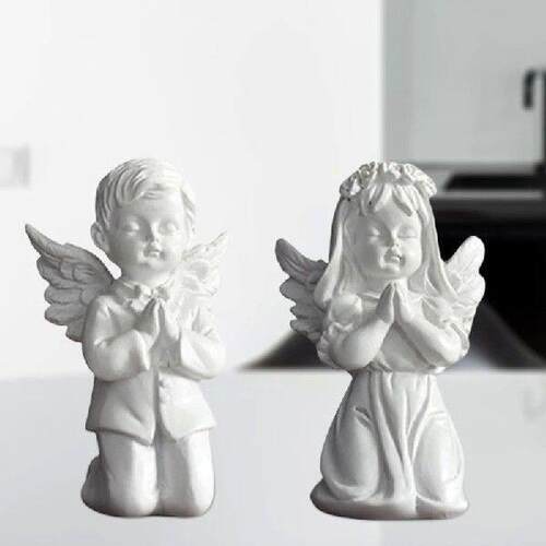 Artistic Resins Angelic Praying Boy Girl Miniature