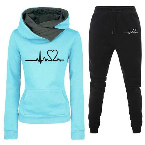 Casual sportswear suit heart rate print women's same style