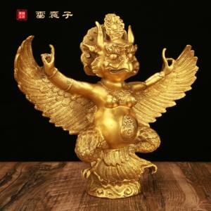 新款直销黄铜雷震子神像摆件金翅大鹏鸟家居客厅装饰工艺品摆设