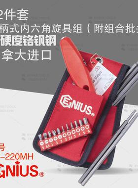 天赋GENIUS工具20件套手柄式内六角旋具组附组合批头组SB-220MH