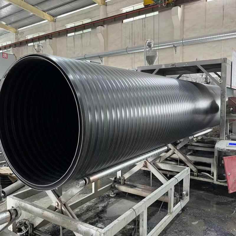 HDPE中空壁缠绕管中空壁塑钢缠绕管克拉管井筒管DN300*SN8厂家