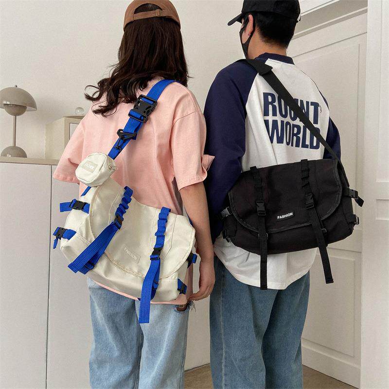 新款潮牌ins工装风斜挎包女日系休闲大容量学生单肩包邮差包