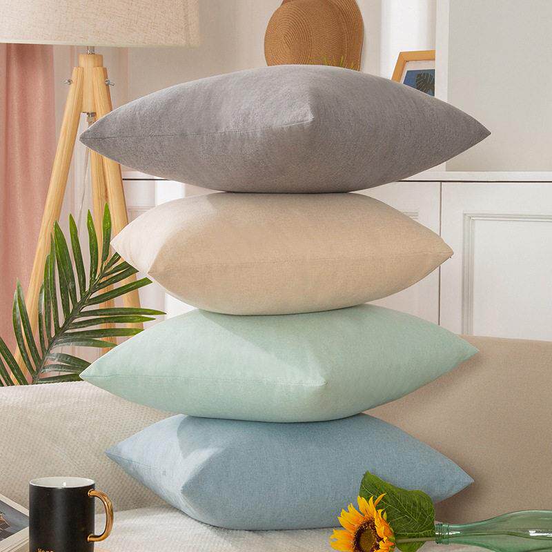 sofa pillow pillow backrest cotton cushion cover plaid pillo图片