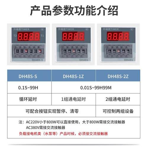 升级款DH48S-S双循环时间继电器1Z智能数显2Z数字两组通电延时24V