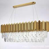 后现代简约创意客厅餐厅吊灯北欧别墅酒店样板房轻奢椭圆水晶厂家