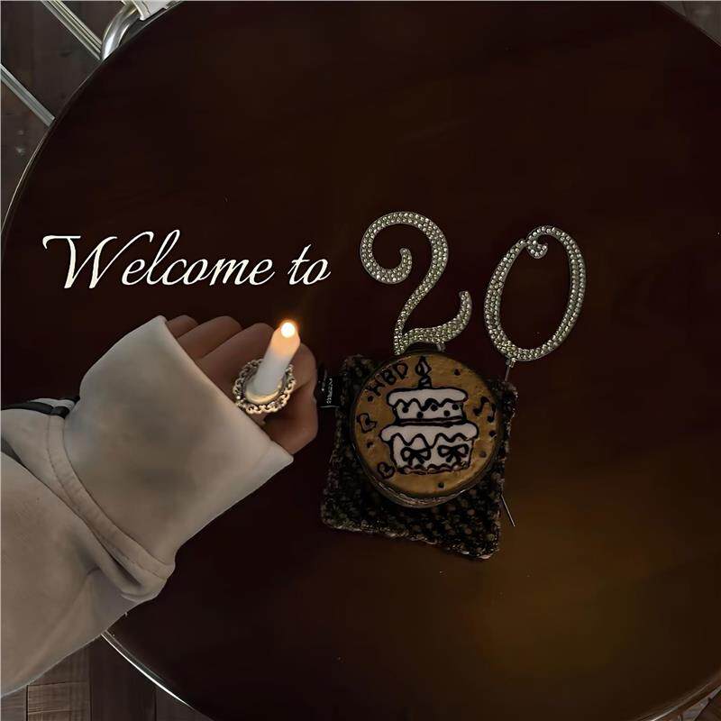 创意钻石数字蜡烛2026新款生日蛋糕装饰甜品台摆件蜡烛戒指送朋友