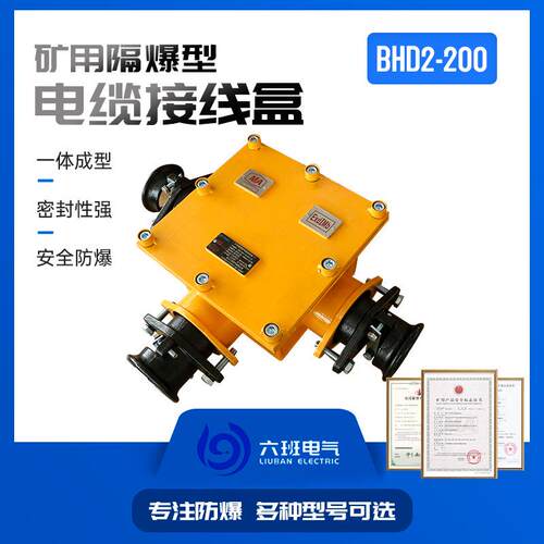 矿用隔爆型电缆接线盒BHD2-200--1140(660)-3G三通分线盒铸钢材质