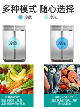 式六保风冷冰柜商用酒店饭店鲜冰立柜四门门冷冻高646身雪柜厂家