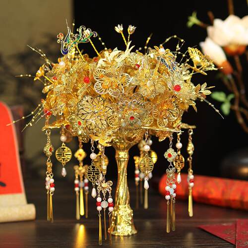 金色金属手捧花新娘结婚送闺蜜新婚礼物许我长欢 DIY材料包成品花