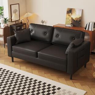 沙发小户型双人租客屋厅小出632寓服装 店家用简约卧室三人皮艺沙