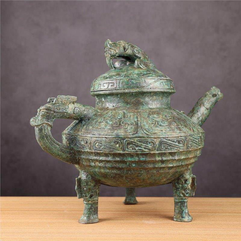 西周青铜虎鎣虎蓥ying青铜盉青铜器中国博物馆藏1:1制作摆件