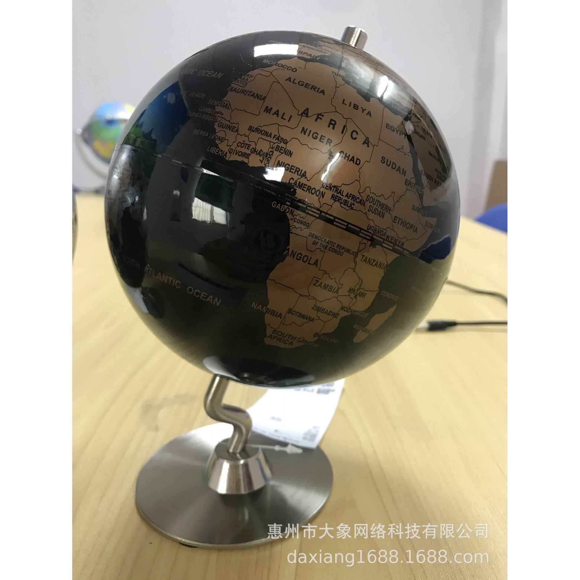 纯英文高清复古金属地球仪 儿童学生书店教学专用英文地球仪