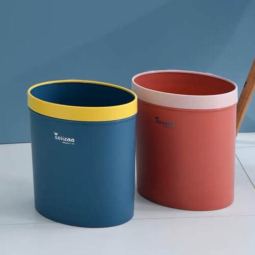 Wholesale Simple Oval-Shaped Lidless Narrow-Slot Trash Can f