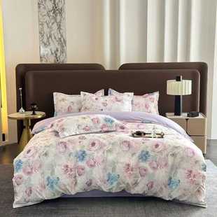 件套清新磨毛新款 羊绒四2025水洗肤棉亲棉花卉小套件植物