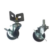 角钢万向轮货架滑轮单层立柱置物架脚轮孔底带螺母螺丝三角铁轮子