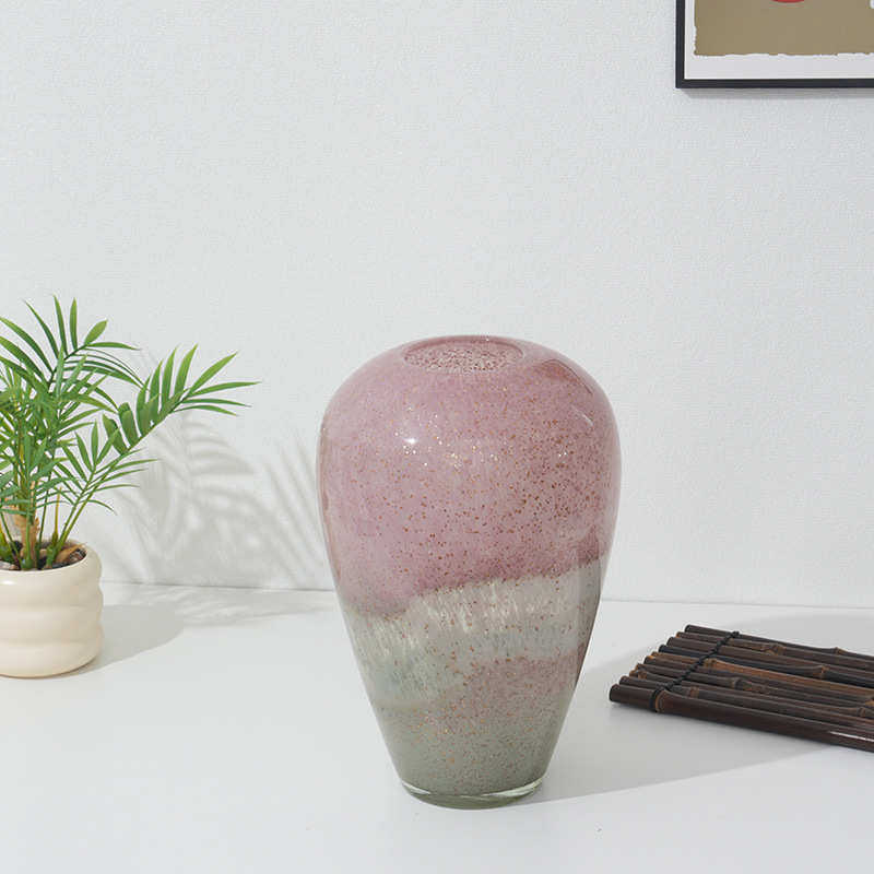 简约风粉色玻璃花瓶摆件实用玻璃水培插花器皿玄关电视柜软装摆设,家居饰品,装饰摆件,淘宝优惠券,粉丝福利购,淘宝优惠卷