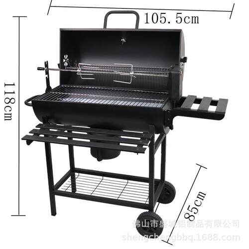 家用烧烤炉庭院别炭墅木烧架户烤炉美式bbq电动外烤架焖烤烤SCB-2