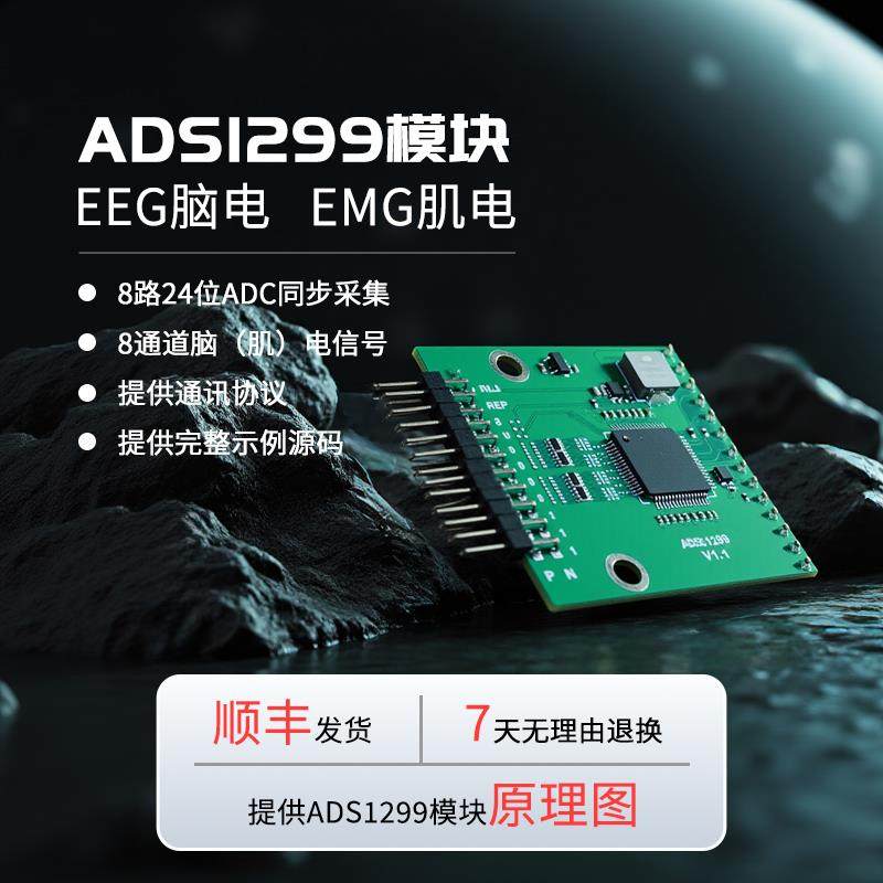 ADS1299模块EEG脑电EMG肌电采集模块开发套件STM32开发套件